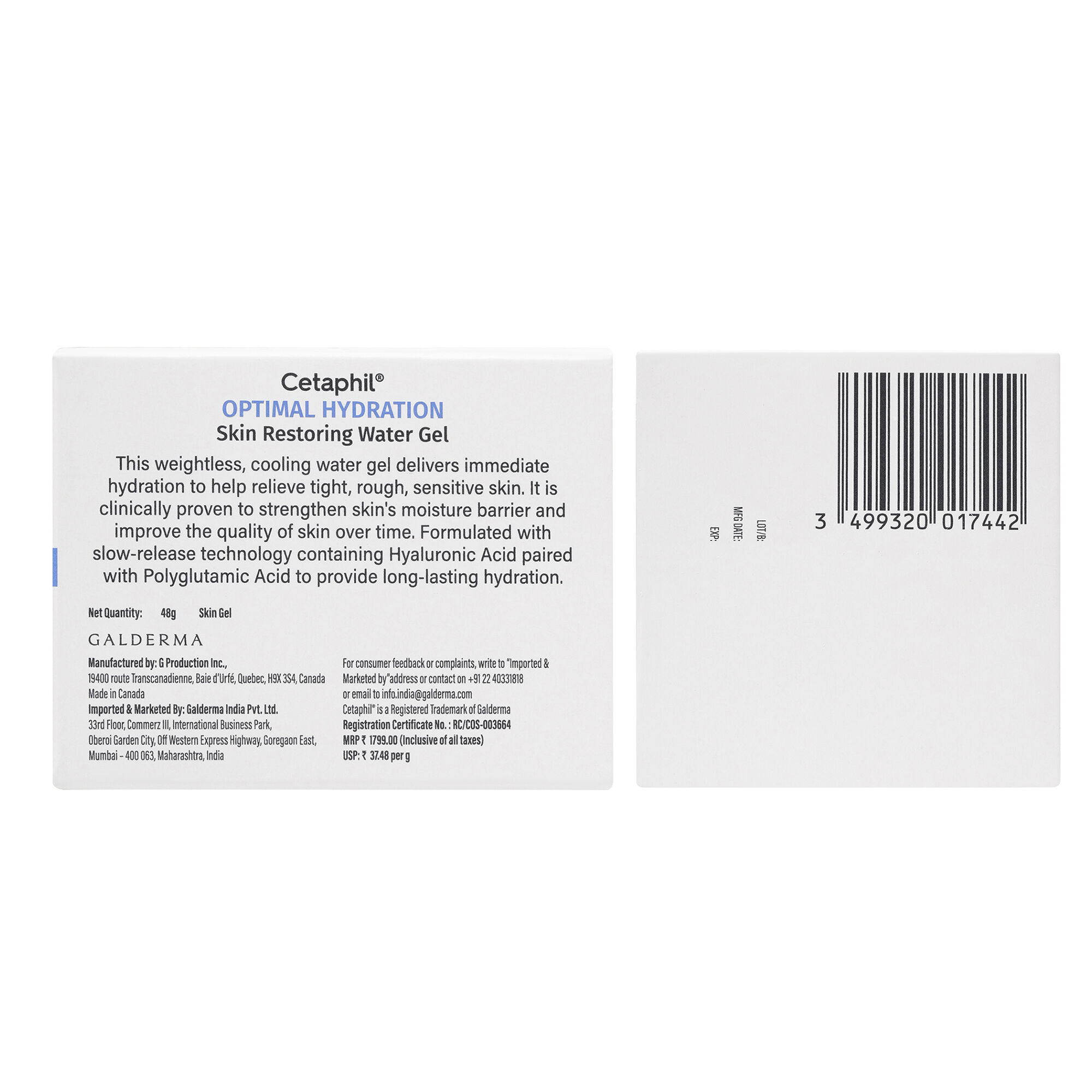 Cetaphil Optimal Hydration Restoring Water Gel